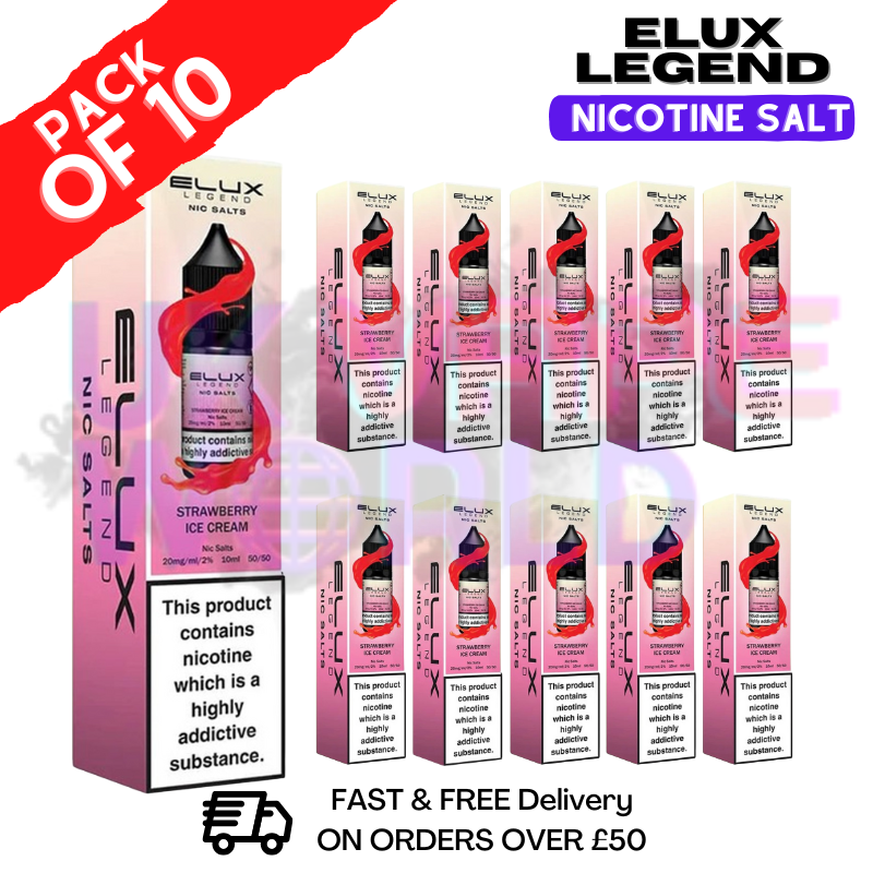 Strawberry Ice Cream Elux Legend Nic Salt BOX OF 10