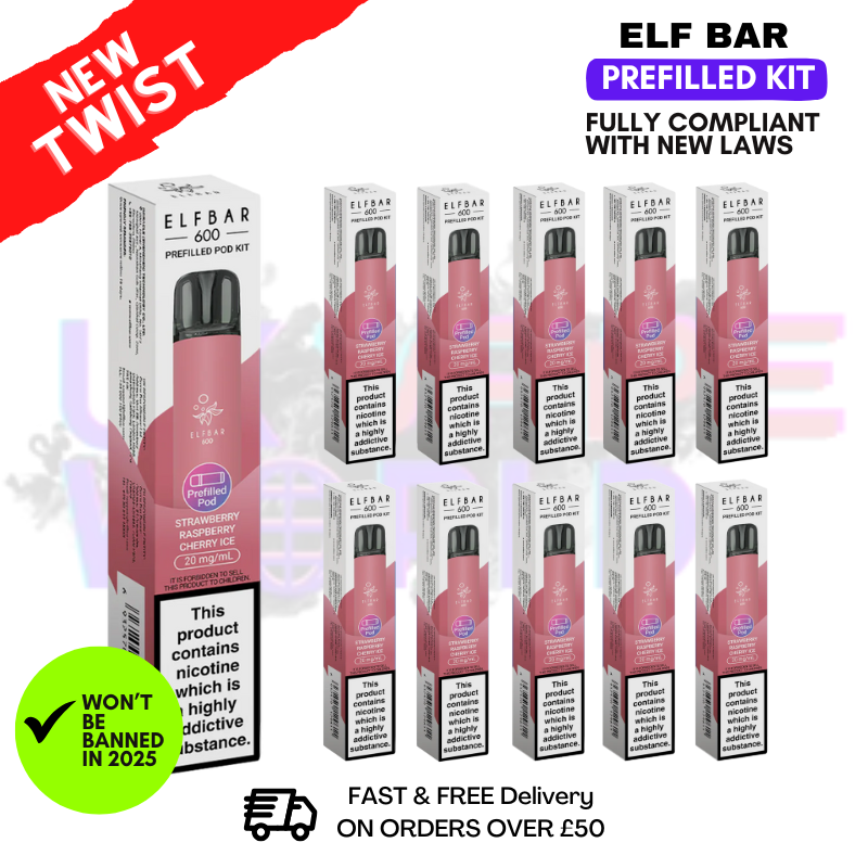 Elf Bar Strawberry Raspberry Cherry Ice Box of 10 Elf Bar Strawberry Raspberry Cherry Ice Box of 10