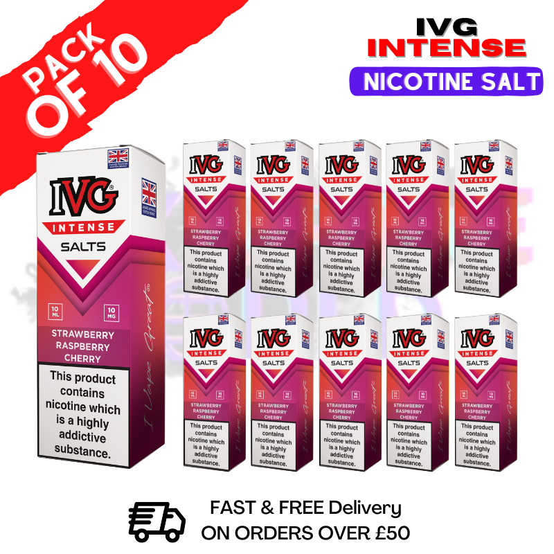 Strawberry Raspberry Cherry IVG Intense Nic Salt Box Of 10