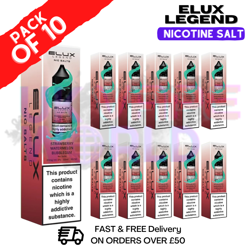 Strawberry Watermelon Bubblegum Elux Legend Nic Salt BOX OF 10