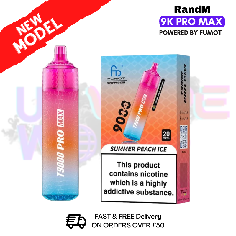 Summer Peach Ice RandM T9000 Pro Max Pod Kit - ukvapeworld