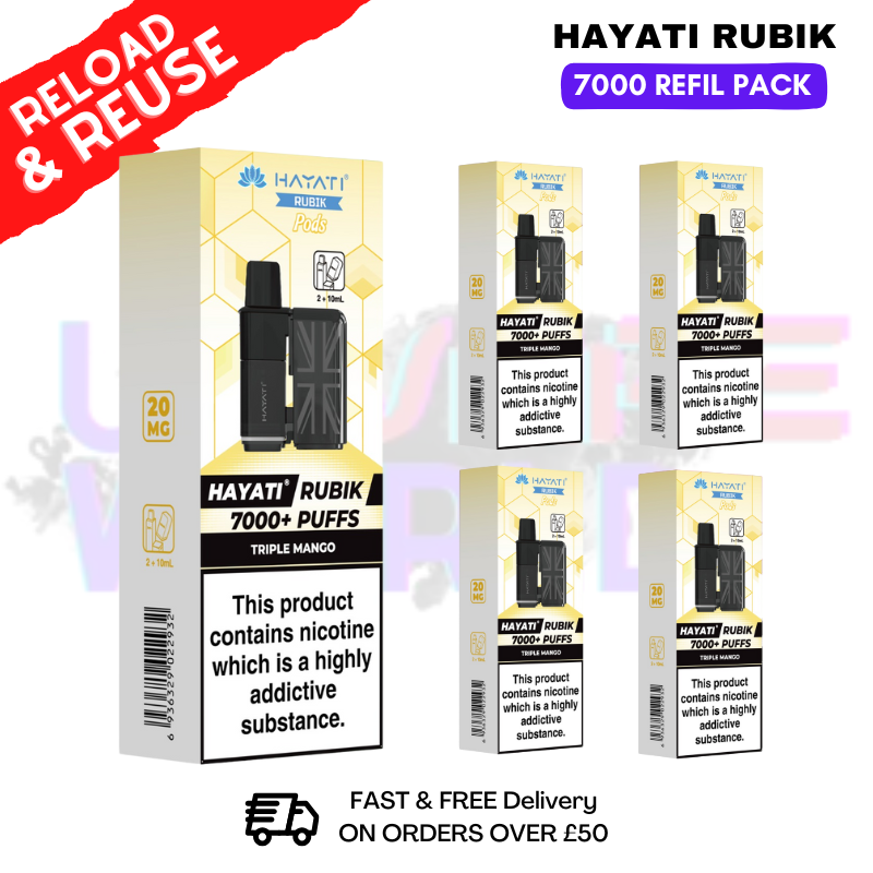 shop Triple Mango Hayati Rubik 7K Replacement Pods Box Of 5 - ukvapeworld