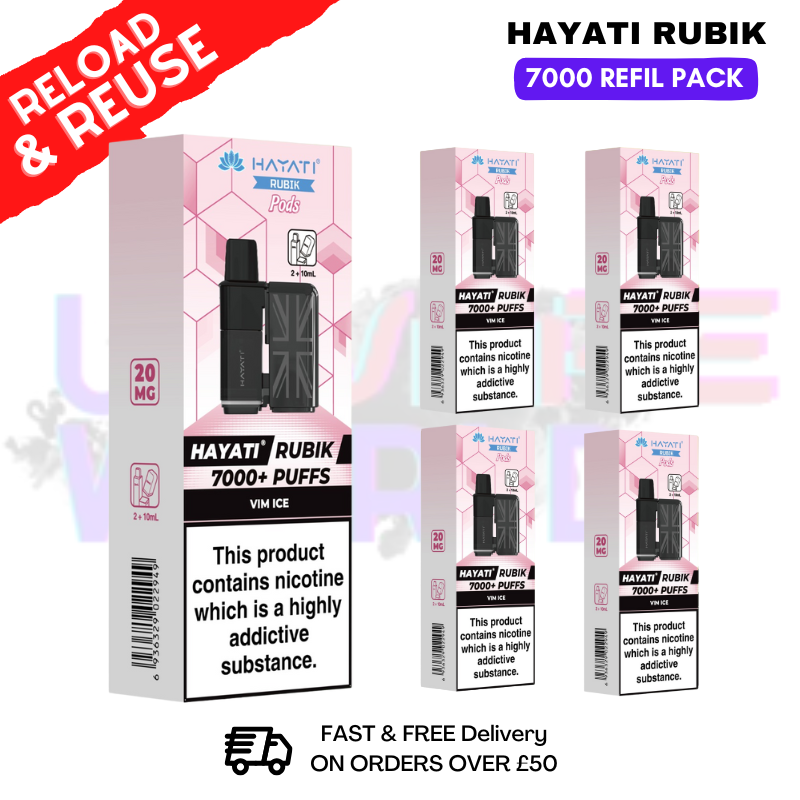 vim disposable vape Vim Hayati Rubik 7000 Pods Box Of 5