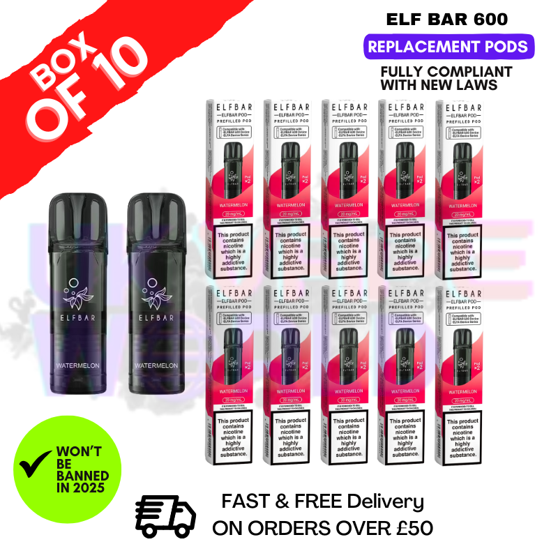 Elf Bar 600puff Watermelon Flavour Box of 10 | Cheap 25.99 Elf Bar 600puff Watermelon Flavour Box of 10 | Cheap 25.99