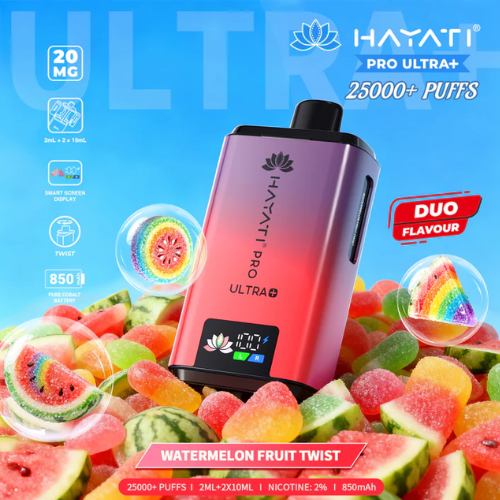 Watermelon Fruit Twist Hayati Pro Ultra Plus 25000 Prefilled Pod Kit Watermelon Fruit Twist Hayati Pro Ultra Plus 25000 Prefilled Pod Kit