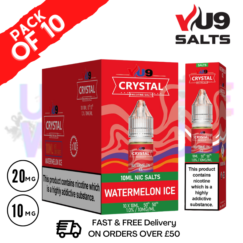 Watermelon Ice VU9 Crystal Nic Salt Box Of 10