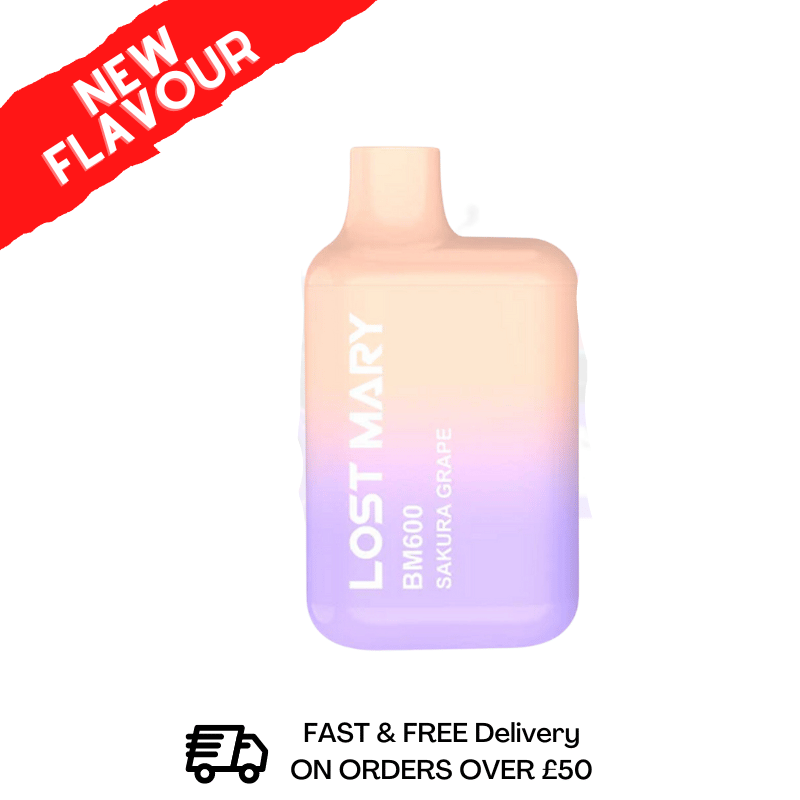 Sakura Grape (NEW) Lost Mary 600 Puff Bars Pack Of 10 BM600 Disposable - UK Vape World