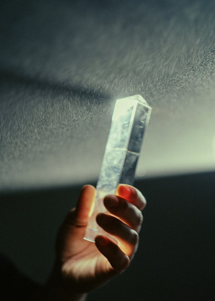 Crystal glass with light representing the SKE Crystal Bar brand