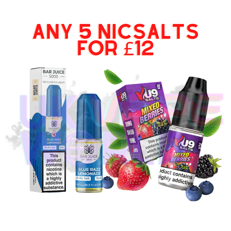 Nicotine Salt 10ML 5 FOR £12 Deals