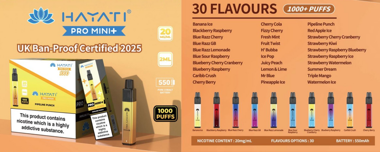 Hayati Pro Mini 1000 Puff Replacement Pods!