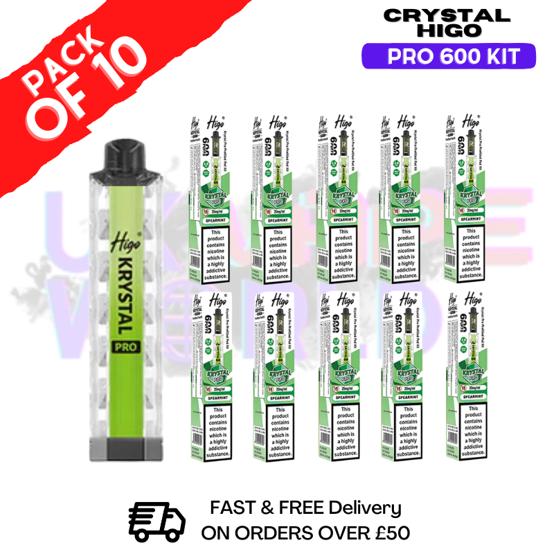 Shop Shop Higo Crystal 600 puff - Box Of 10 Bulk Buy Deals! - UK Vape World