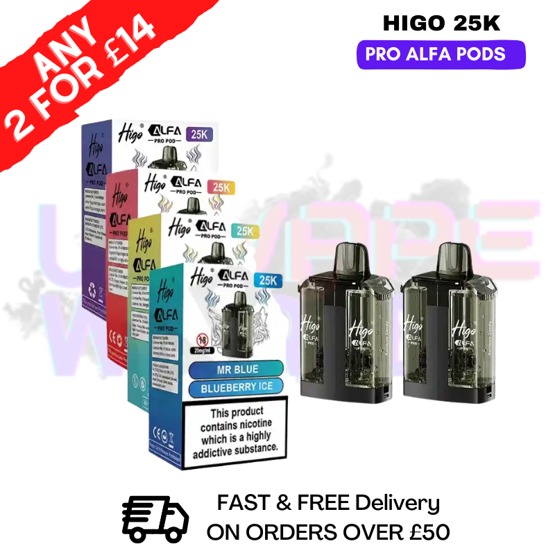 Buy Higo Alfa Pro 25k Replacement Pod - Any 2 for £14