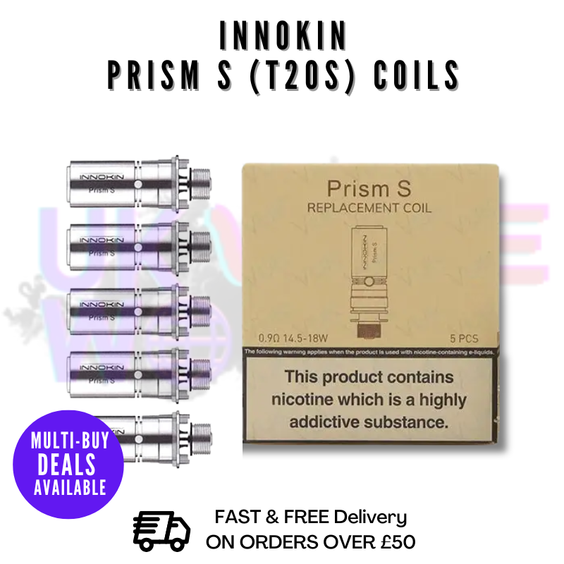 0.9 OHM RESISTANCE Innokin Prism S (T20-S) Coils [Pack Of 5] - £7.99