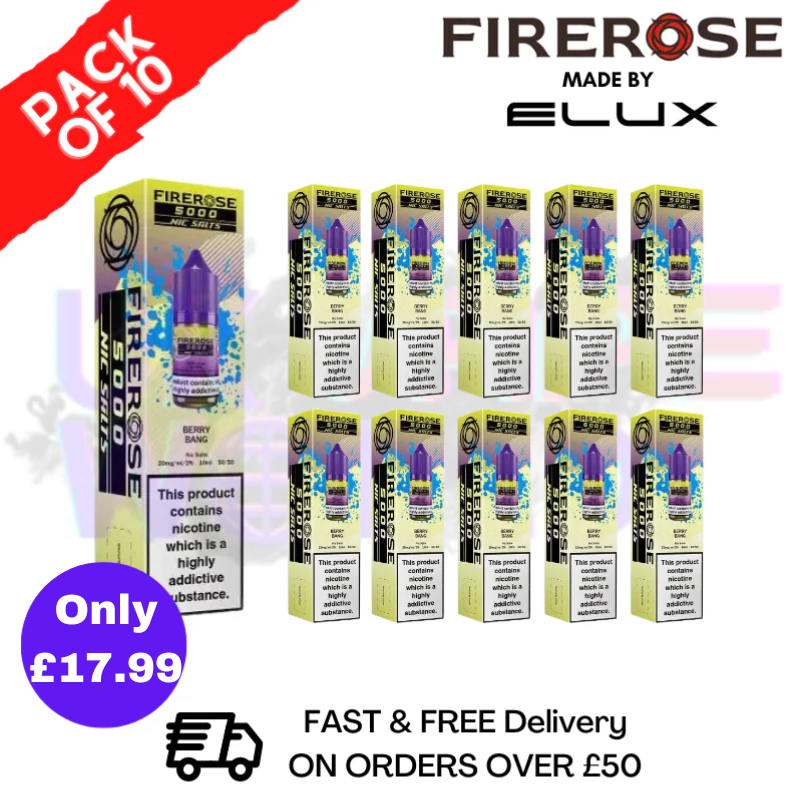 shop Mixed Berry Soda Firerose 5000 Nic Salt Box Of 10 - ukvapeworld