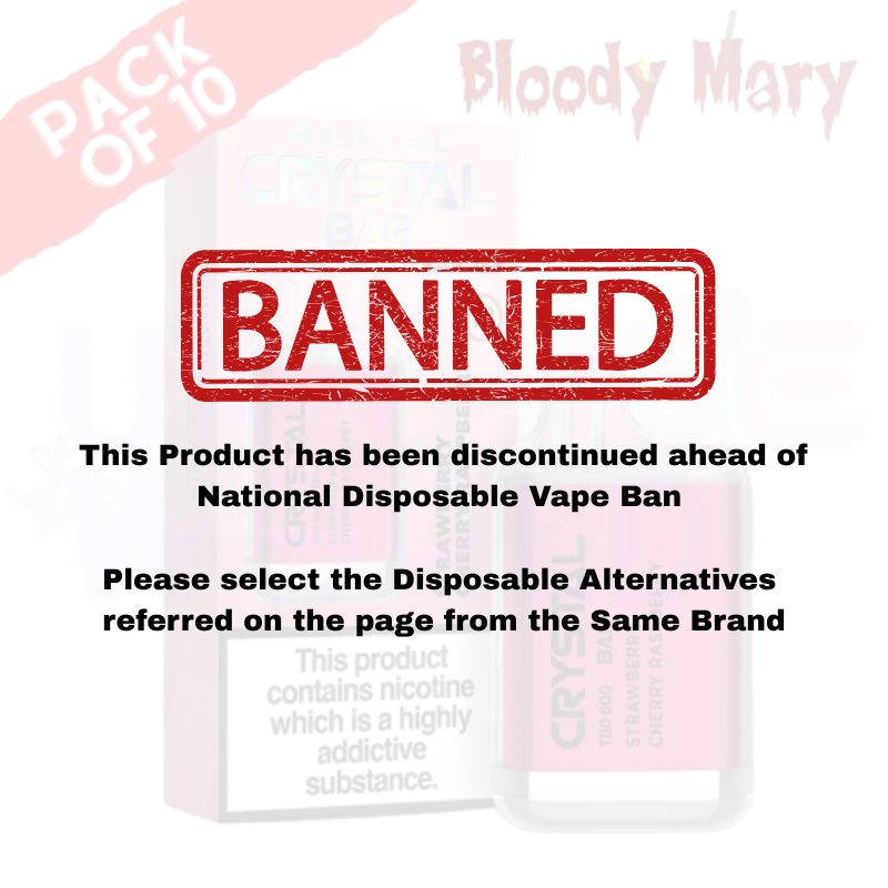 Strawberry Cherry Raspberry - Bloody Mary CRYSTAL 600Puff Box of 10