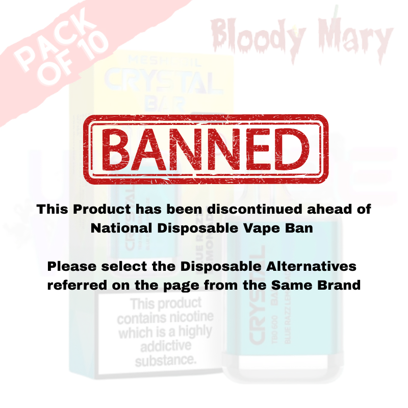 Blue Razz Lemonade - Bloody Mary CRYSTAL 600Puff Box of 10