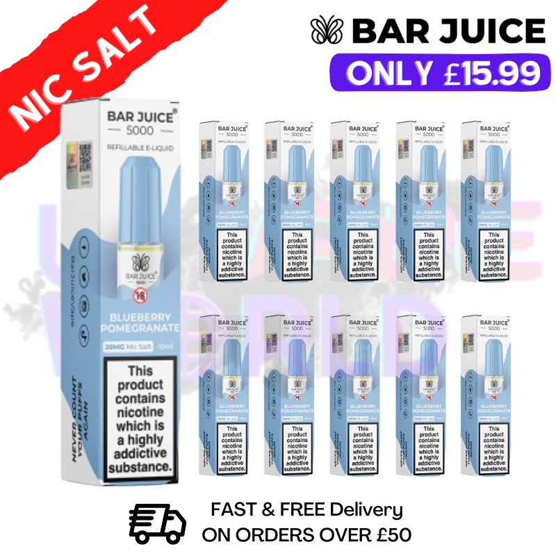 Blueberry Pomegranate Juice 5000 Nic Salt Pack / Box of 10 - £15.99