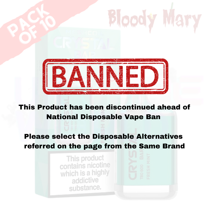 Fresh Mint - Bloody Mary CRYSTAL 600Puff Box of 10