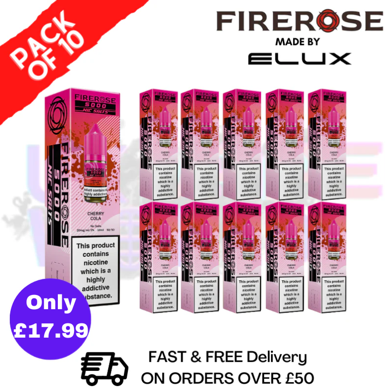 shop Cherry Cola Firerose 5000 Nic Salt Box Of 10 - ukvapeworld