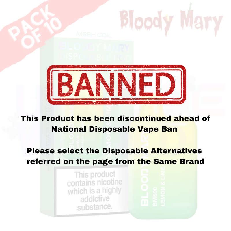 Lemon Lime - Bloody Mary CRYSTAL 600Puff Box of 10
