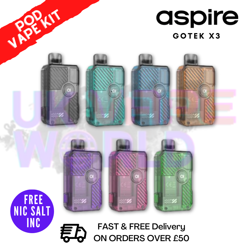 Shop Aspire Gotek X3 Pod Kit - Only £8.79 - UK Vape World 