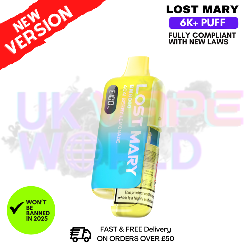 Acai Berry Lemonade Lost Mary 6K Puff Pod Kit - Only £10.99