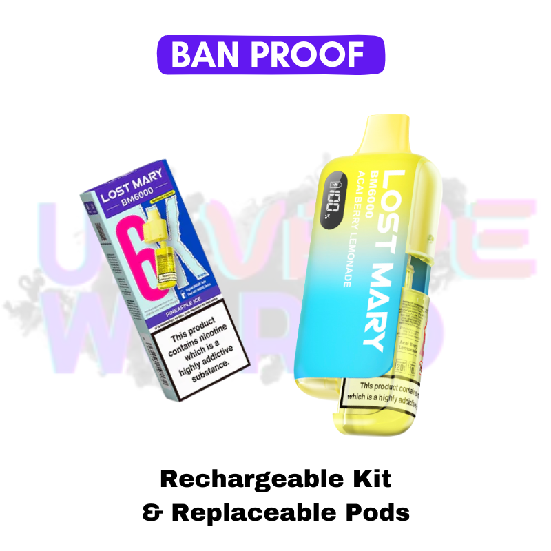 Acai Berry Blueberry Lost Mary BM6000 Replacement Pods BOX OF 10