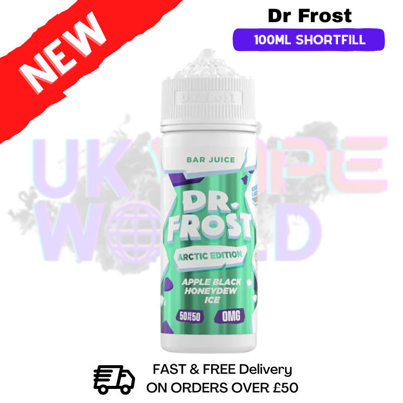 Apple Black Honeydew ICE Dr Frost Bar Juice 100ml Shortfill E-Liquid - ukvapeworld