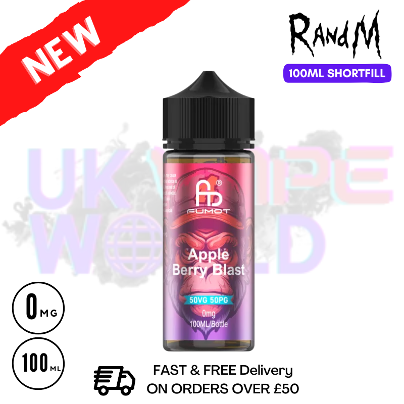 Apple Berry Blast RandM 100ML Fumot Shortfill Eliquid
