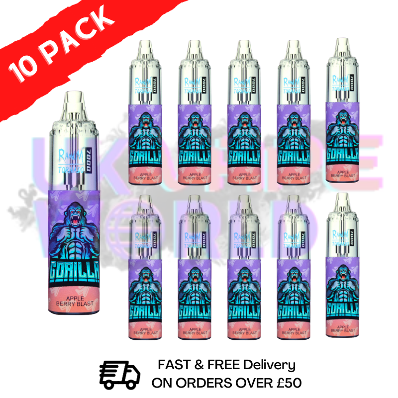 APPLE BERRY BLAST - Tornado 7000 Puff Bar R and M Pack Of 10 Vape Pen