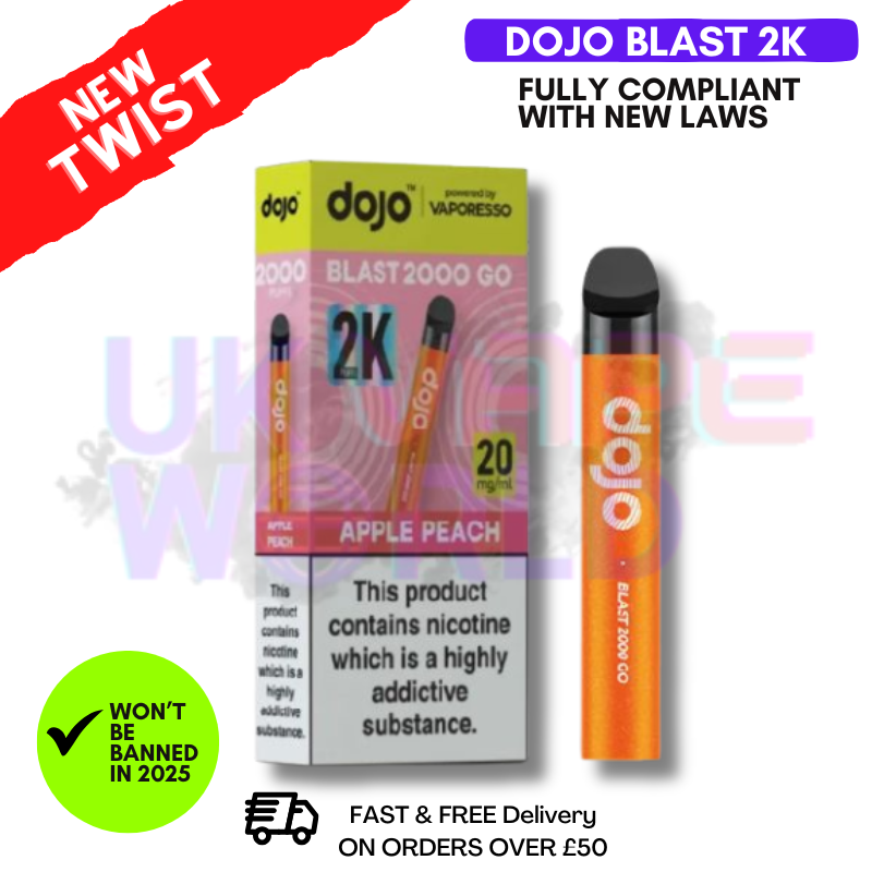 Shop Apple Peach Dojo Blast 2000 2K Puff Kit - UK Vape World