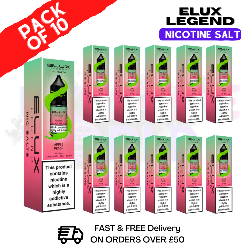 Apple Peach Elux Legend Nic Salt BOX OF 10 - UK Vape World