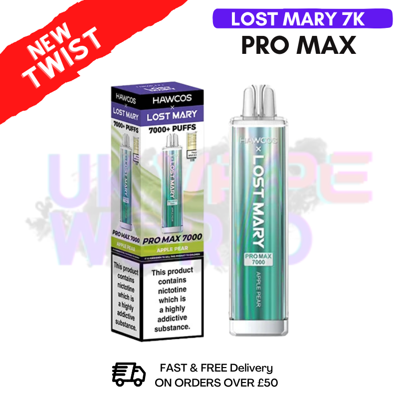 Shop Apple Pear Lost Mary 7K 7000 Puff Pro Max Bar - UK Vape World