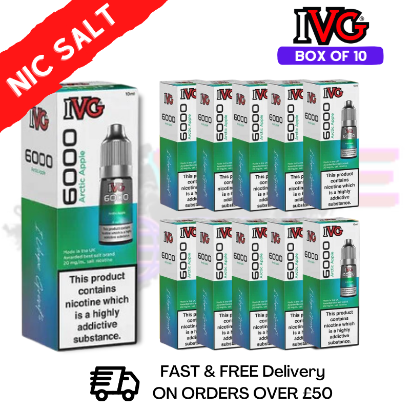 Shop Arctic Apple IVG 6000 Box Of 10 Nic Salt - UK Vape World