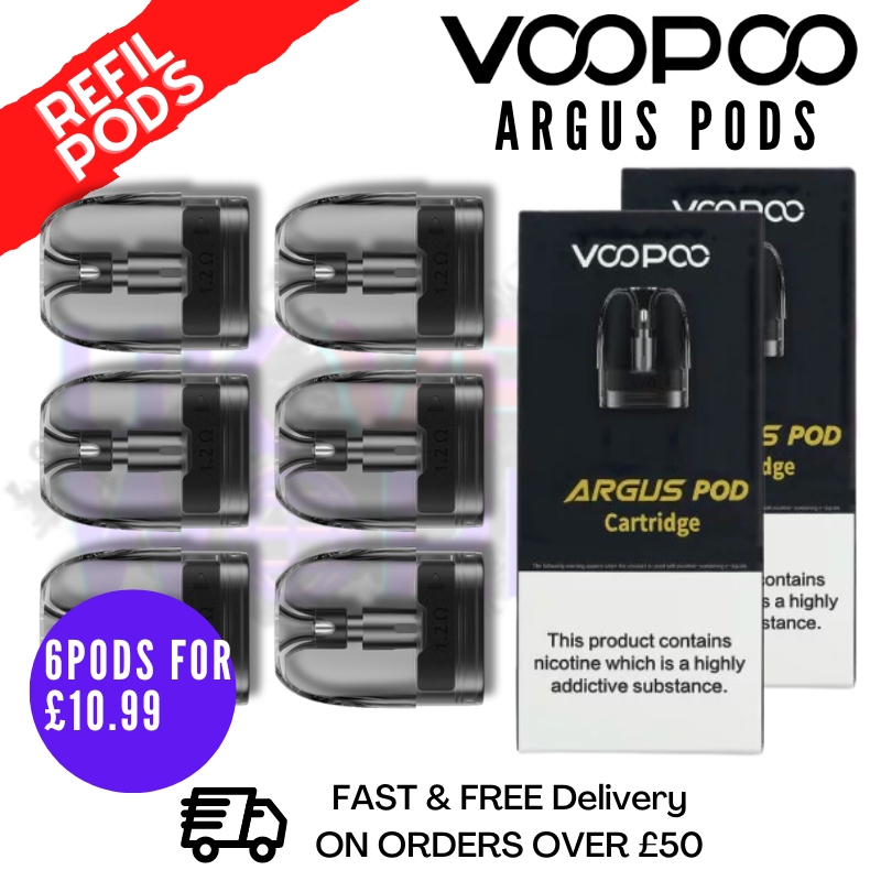 Shop Argus Replacement Pod Cartridges (2 x Pack Of 3) - UK Vape World