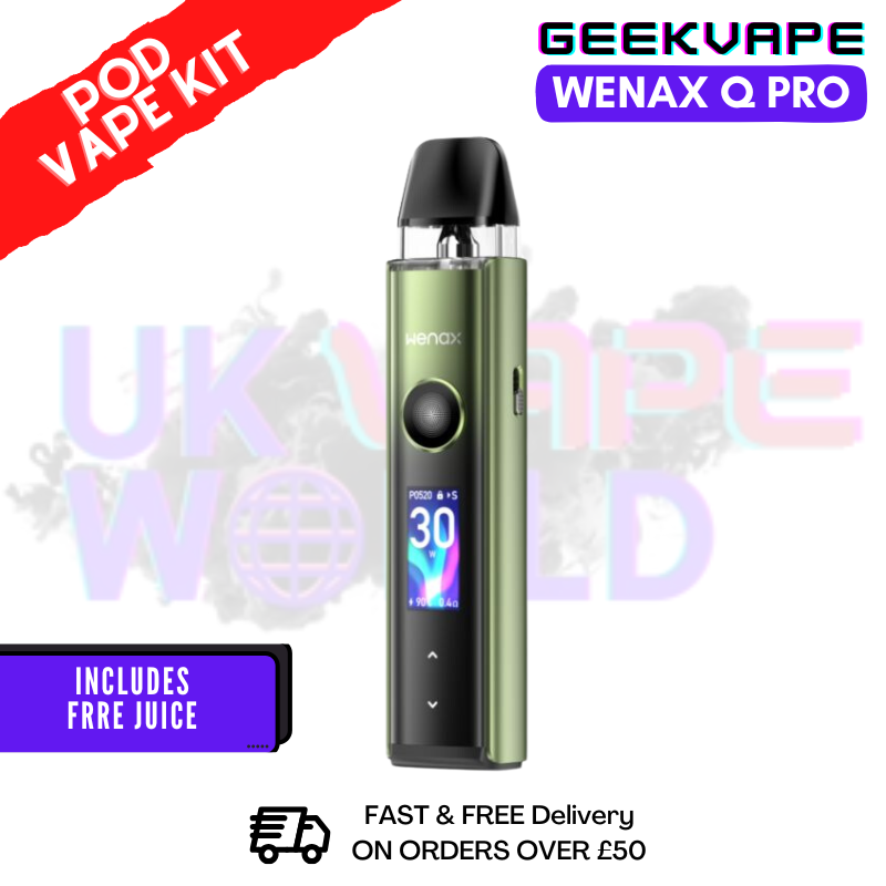 Shop Aurora Green GeekVape Wenax Q Pro Pod Vape Kit - UK Vape World