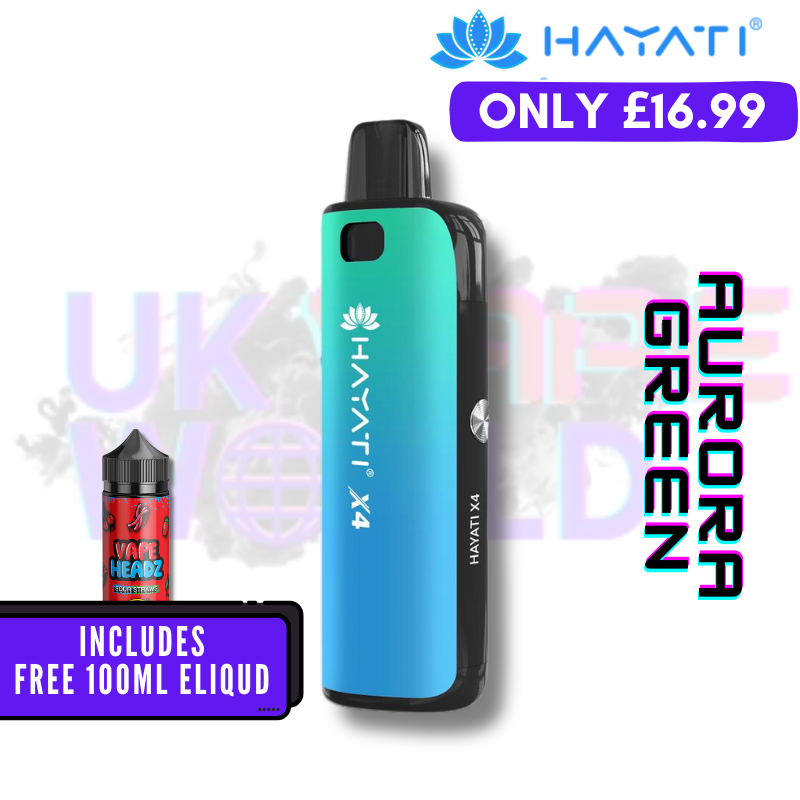 Hayati X4 Refillable Pod Vape Kit + Free Liquid - ONLY 16.99 Hayati X4 Refillable Pod Vape Kit + Free Liquid - ONLY 16.99