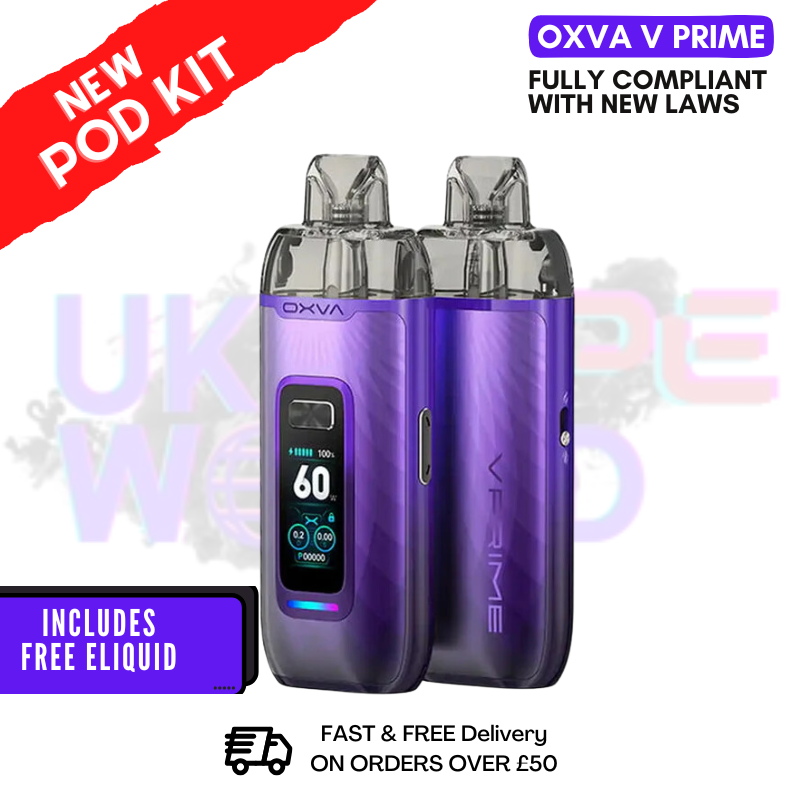 oxva xlim prime Auroral Purple Oxva V Prime Pod Vape Kit + FREE NIC SALT