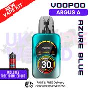 Shop Azure Blue Voopoo Argus A Pod Vape Kit + FREE E LIQUID - UK Vape World