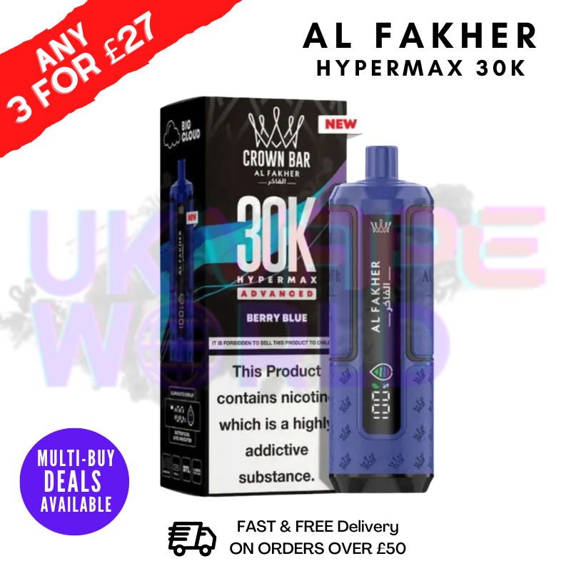 Shop Berry Blue Al Fakher 30K HyperMax Pod Kit - UK Vape World