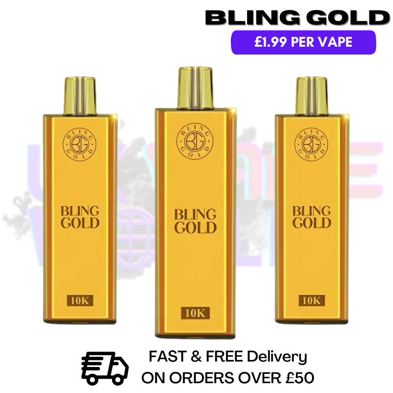 Shop Bling Gold 10K Box of 10 - ONLY £19.99 - UK Vape World