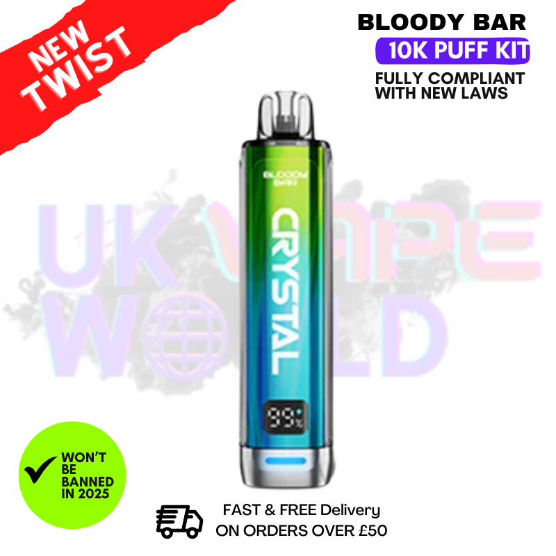 Bloody Bar Crystal Blueberry Pomegranate 10K Puff Pod Kit