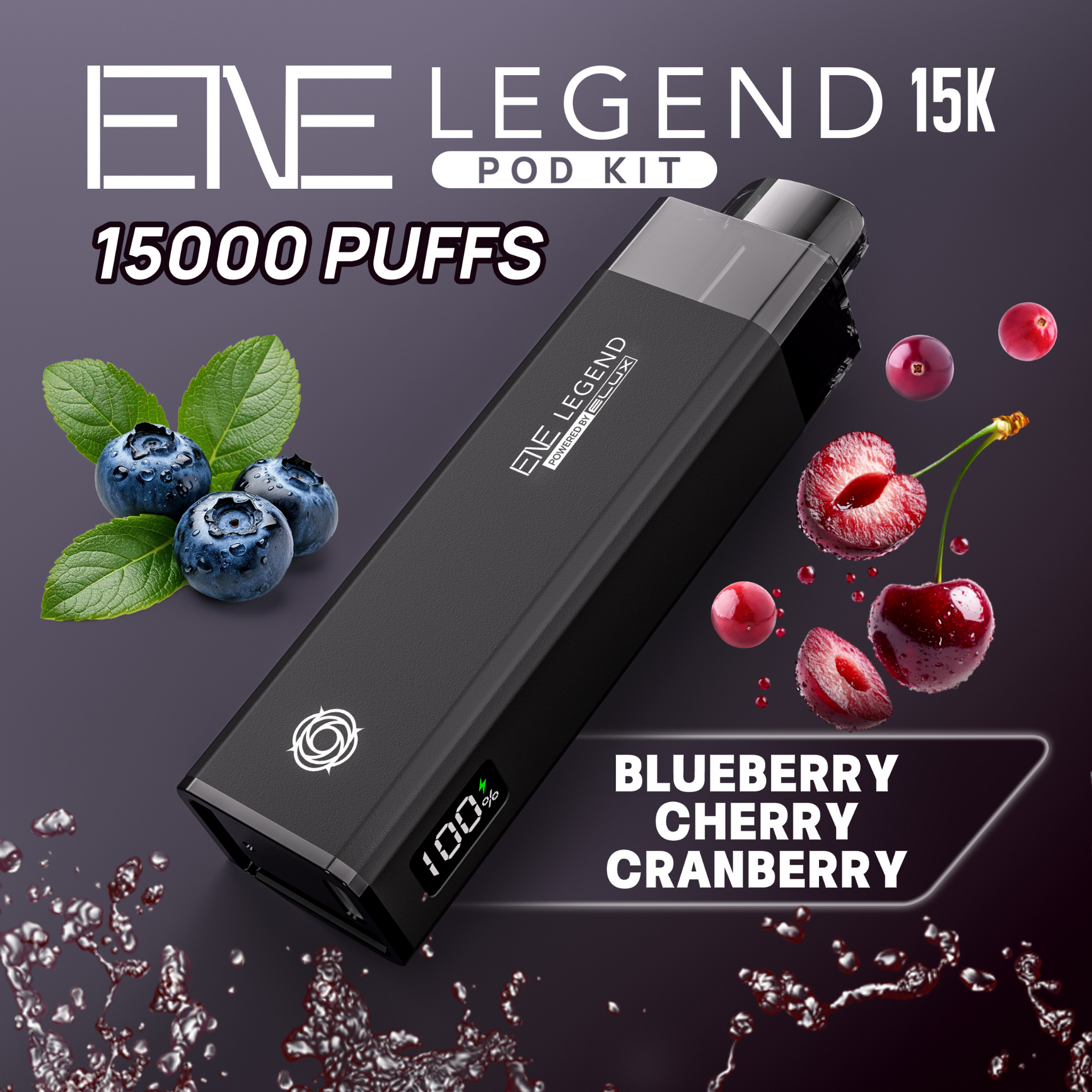 Blueberry Cherry Cranberry Elux Legend 15K Puff Prefilled Pod Kit - 6 Blueberry Cherry Cranberry Elux Legend 15K Puff Prefilled Pod Kit - 6