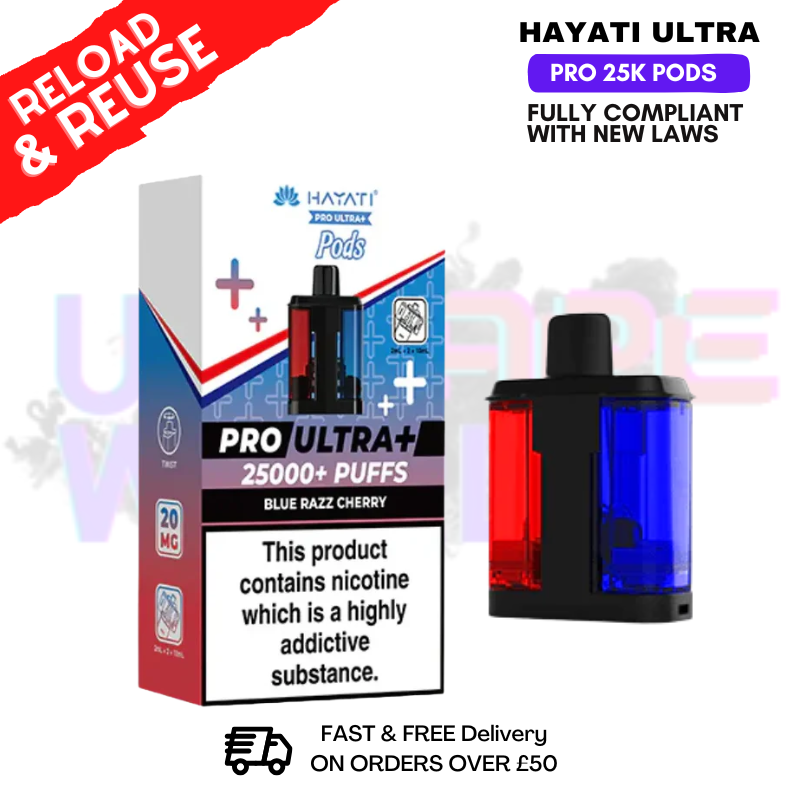 Blue Razz Cherry Hayati 25K REFIL Pack Replacement Pods - ukvapeworld
