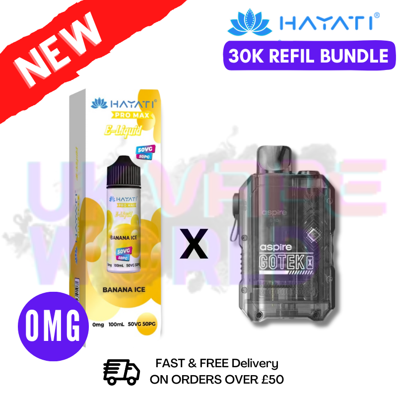 Banana ICE Hayati 30K Puff Zero Nicotine Vape Kit - ukvapeworld