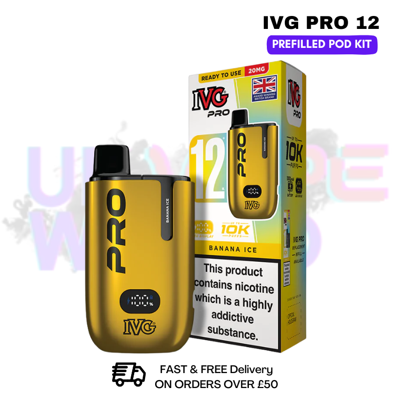 Banana ICE IVG Pro12 Prefilled Pod Kit - ukvapeworld