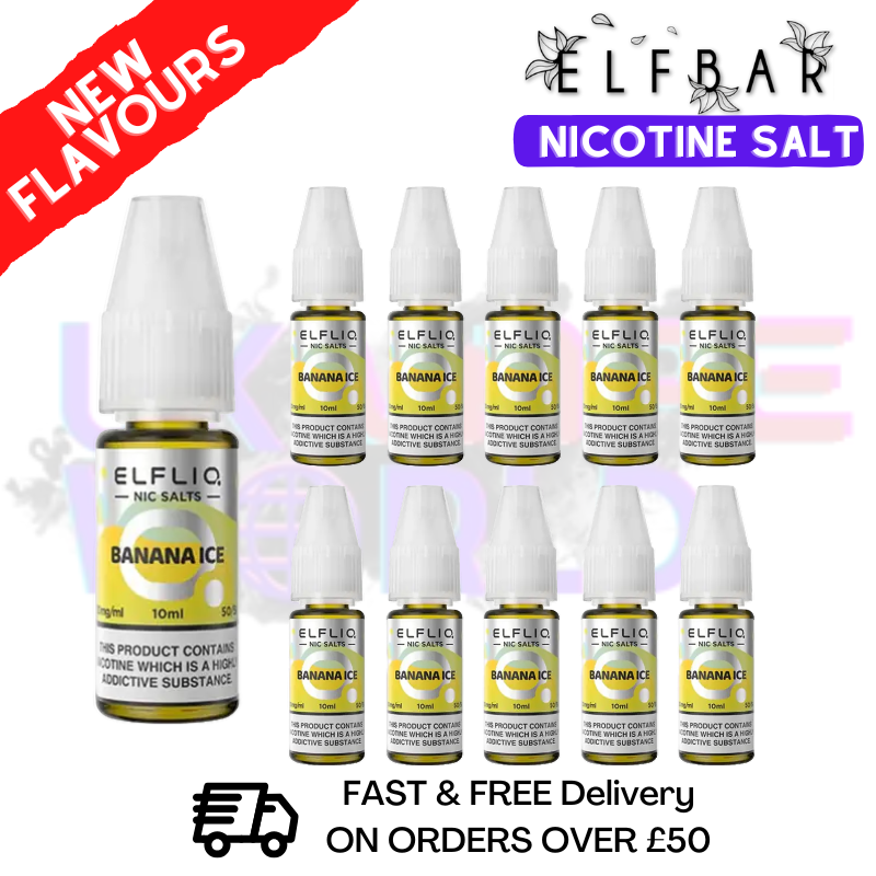 Shop Banana ICE ElfLiq Nic Salt BOX OF 10 - ONLY £14.99 - UK Vape World