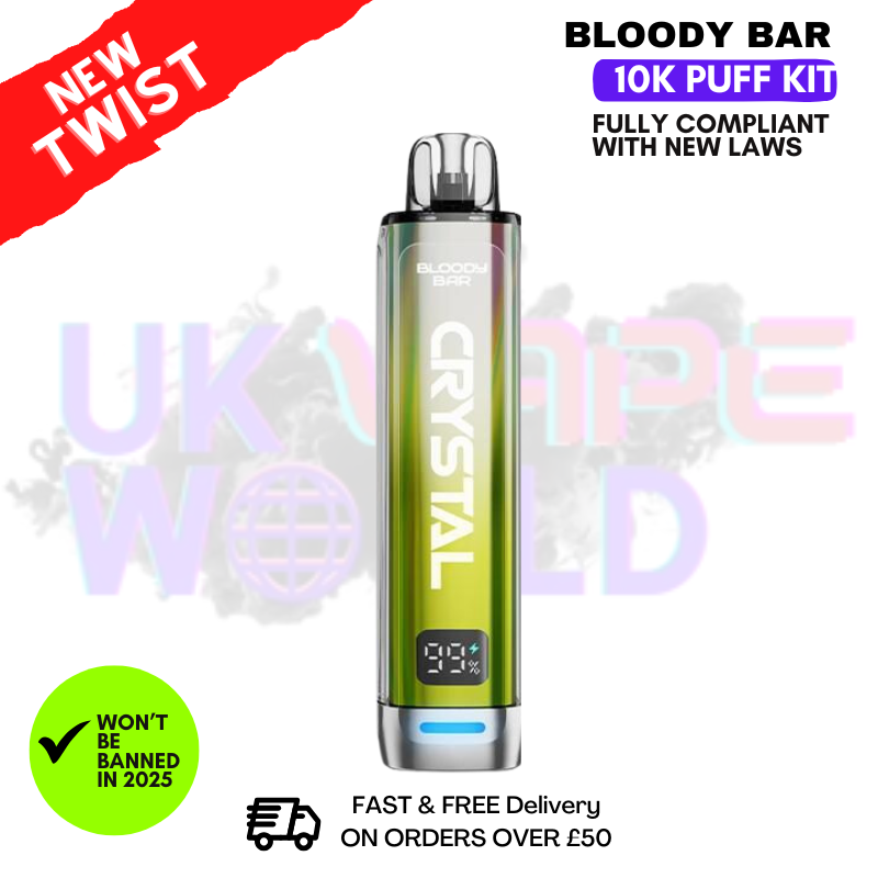 Bloody Bar Crystal Banana Ice 10K Puff Pod Kit