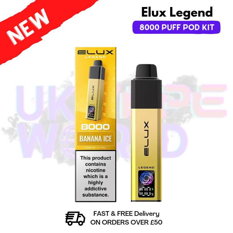 Banana Ice Elux Legend 8000 Puff Pod Kit - UK Vapeworld