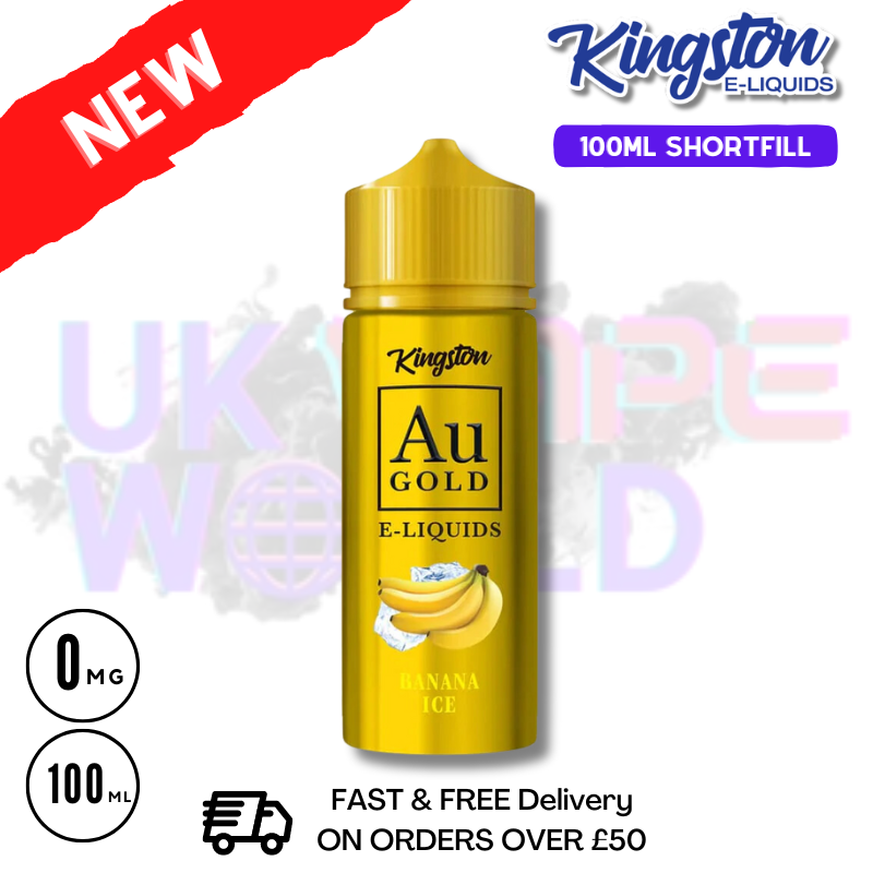 Shop Banana Ice - AU Gold Kingston 100ML Eliquid - UK Vape World